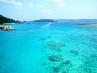 阿嘉大橋の東側の海