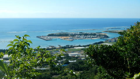 玉城城跡から見た奥武島