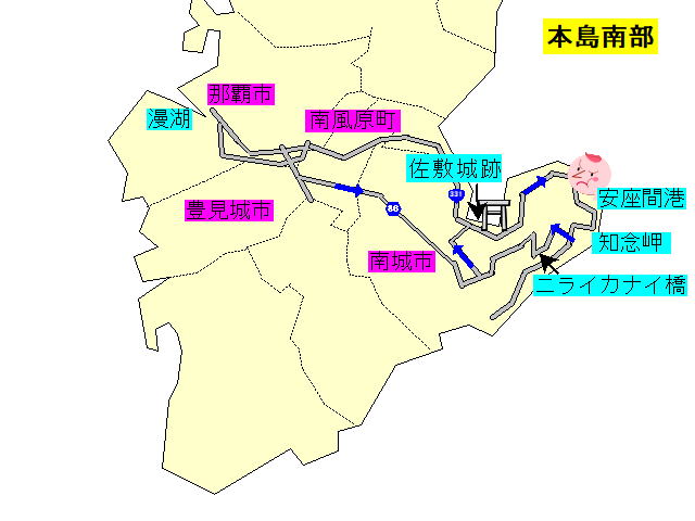 本島南部の地図