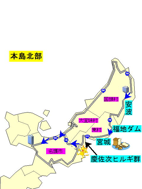 やんばるの地図